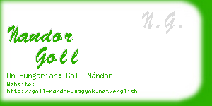 nandor goll business card