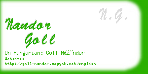 nandor goll business card